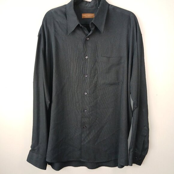 MENS ROBERT BARAKETT TEXTURED BLACK BUTTON DOWN, LONG SLEEVE, XL - Picture 1 of 4